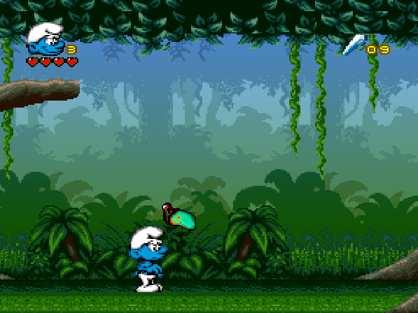 The Smurfs Travel the World - SNES game screenshot (1996) by Infogrames